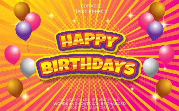 Download Happy Birthdays Text Effect Colorful - Birthdays Collection