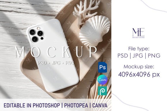 Download Boho Beach IPhone 15 Case Mockup PSD - Iphone 15 Collection
