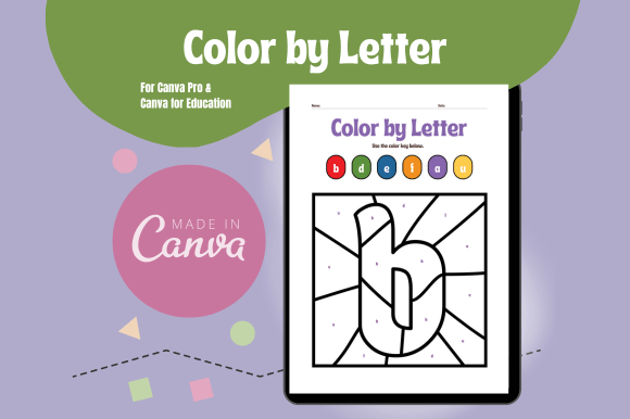 Download Color by Letter Canva Templates ABC - Color by letter Collection